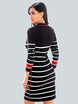 Alba Moda Mini Kleid mit Polokragen, Langarm, Schwarz