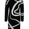 Alba Moda Strickkleid im Jaquardstrick, Schwarz