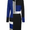 Alba Moda Strickkleid in Colourblocking, Blau
