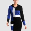 Alba Moda Strickkleid in Colourblocking, Blau
