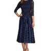Alex Evenings A-Linie Kleid mit Bindegürtel, Blau