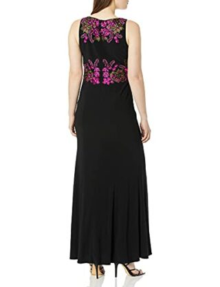 Alex Evenings Abendkleid, Maxikleid, Strickdetails, Schwarz