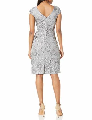 Alex Evenings Besticktes Abendkleid in Midi-Länge, Beige