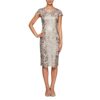 Alex Evenings Besticktes Kleid in Midi-Länge, Beige