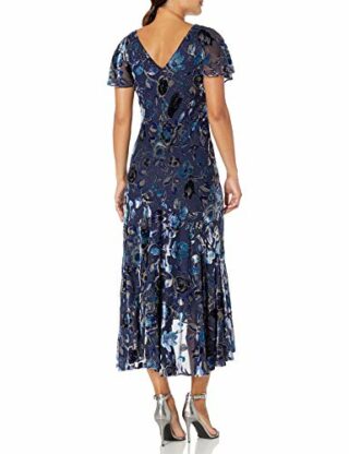 Alex Evenings Chiffon-Kleid, Bedruckt, Blau