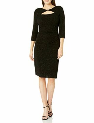 Alex Evenings Kurzes Cocktailkleid aus Crepe, Schwarz