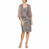 Alex Evenings Kurzes Etui-Kleid mit Jacke, Beige