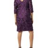 Alex Evenings Kurzes Kleid mit 3/4 Ärmeln, Lila