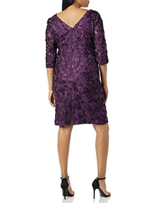 Alex Evenings Kurzes Kleid mit 3/4 Ärmeln, Lila