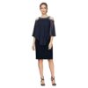 Alex Evenings Kurzes Popover-Kleid, schulterfreies Etuikleid, Blau
