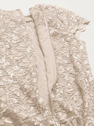 Alex Evenings Kurzes Spitzenkleid in Übergröße, Beige