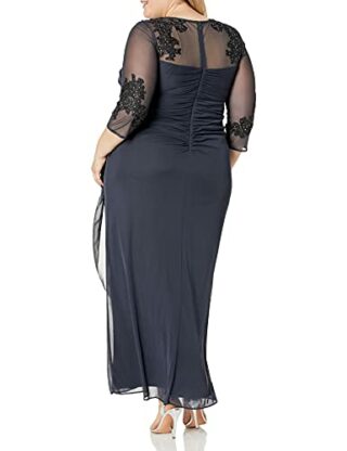 Alex Evenings Langärmliges Kleid in Übergröße, Schwarz