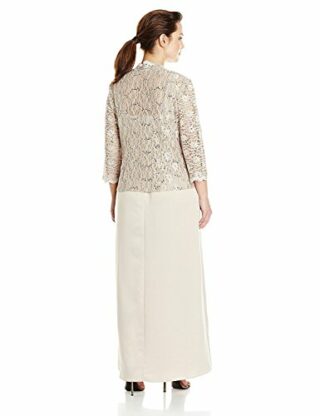 Alex Evenings Langes A-Linie Kleid mit Jacke in Übergröße, Braun
