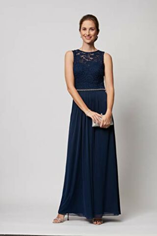 Alex Evenings Langes A-Linien-Kleid, Ärmellos, Blau