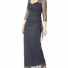 Alex Evenings Langes A-Linien-Kleid mit Perlen, Grau
