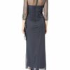 Alex Evenings Langes A-Linien-Kleid mit Perlen, Grau