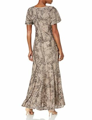 Alex Evenings Langes A-Linien Spitzenkleid, Beige