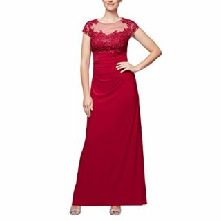 Alex Evenings Langes Abendkleid mit A-Linien-Rock, Lila