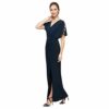 Alex Evenings Langes Kleid mit Knoten, Blau