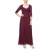 Alex Evenings Langes Kleid mit Paillettenspitze, Lila
