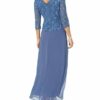 Alex Evenings Langes Kleid mit Rock in A-Linie, Blau