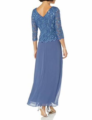 Alex Evenings Langes Kleid mit Rock in A-Linie, Blau