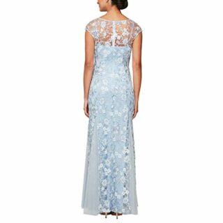 Alex Evenings Langes Kleid mit Schal, Blau