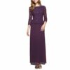Alex Evenings Langes Kleid mit ausgestelltem Rock, Lila