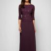 Alex Evenings Langes Kleid mit ausgestelltem Rock, Lila