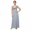 Alex Evenings Langes Metallic-Strickkleid, Silber