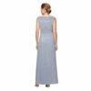 Alex Evenings Langes Metallic-Strickkleid, Silber