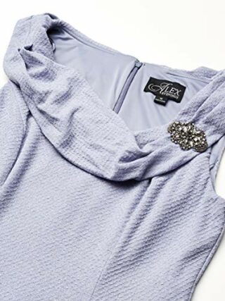 Alex Evenings Langes Metallic-Strickkleid, Silber