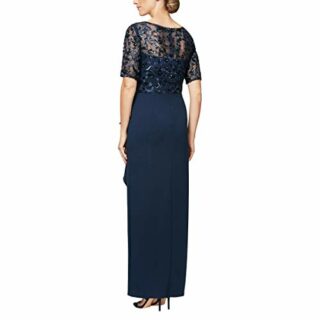 Alex Evenings Langes Miederkleid in A-Linie, Blau