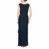 Alex Evenings Langes Kleid mit Ausschnitt, Blau