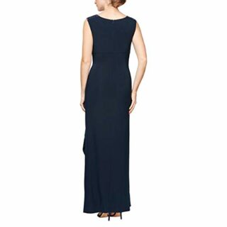 Alex Evenings Langes Kleid mit Ausschnitt, Blau