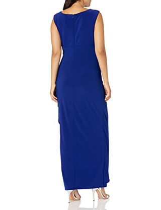 Alex Evenings Langes Rüschen-Kleid mit Herzausschnitt, Blau