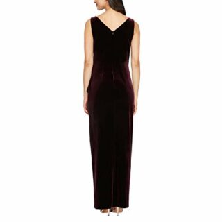 Alex Evenings Langes Samtkleid, Ärmellos, Lila