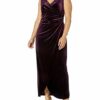 Alex Evenings Langes Samtkleid in Übergröße, Lila