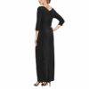 Alex Evenings Langes Samtkleid mit 3/4-Ärmel, Schwarz