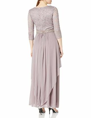 Alex Evenings Langes Spitzenkleid mit Empire-Taille, Pink