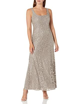Alex Evenings Langes Spitzenkleid mit Jacke, Beige