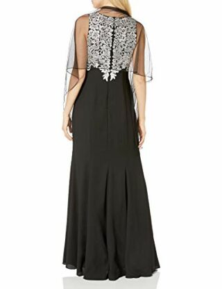 Alex Evenings Langes Strickkleid mit Schal, Schwarz