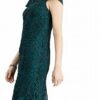 Alex Evenings Langes Strickkleid mit Schlüsselloch-Ausschnitt, Grün