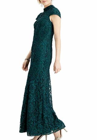 Alex Evenings Langes Strickkleid mit Schlüsselloch-Ausschnitt, Grün