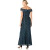 Alex Evenings Langes, schulterfreies Abendkleid, Schwarz