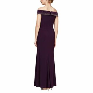 Alex Evenings Langes, schulterfreies Kleid, Lila