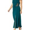 Alex Evenings Langes, schulterfreies Kleid in Übergröße, Grün