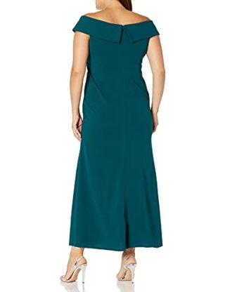 Alex Evenings Langes, schulterfreies Kleid in Übergröße, Grün