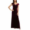 Alex Evenings Langes schulterfreies Samt-Kleid, Lila