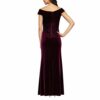 Alex Evenings Langes schulterfreies Samt-Kleid, Lila